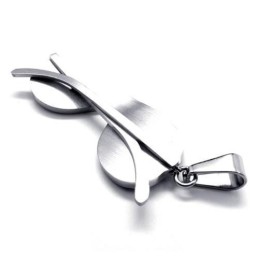 Colar Com Pingente De Titânio Puro Modelo Óculos De Sol Preto