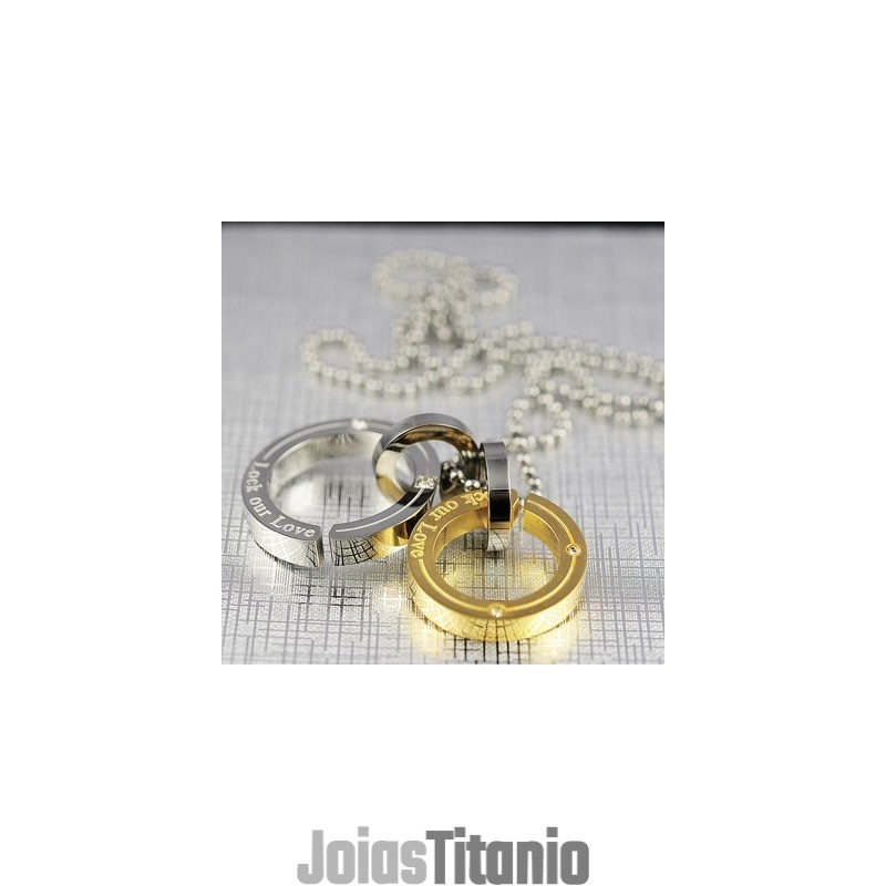 Pingente De Titânio Lock Our Love Sweetheart Lovers Circle Pingente De Titânio Lock Our Love Sweetheart Lovers Circle