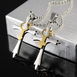 Colar Com Pingente De Cruz De Titânio Com Símbolos Masculinos E Femininos Para Homens E Mulheres