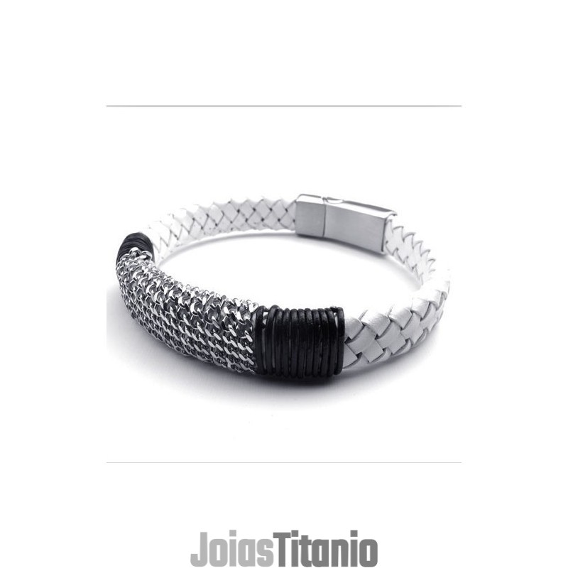 Pulseira De Couro De Titânio Com Design Moderno, Cores Delicadas E Qualidade Confiável