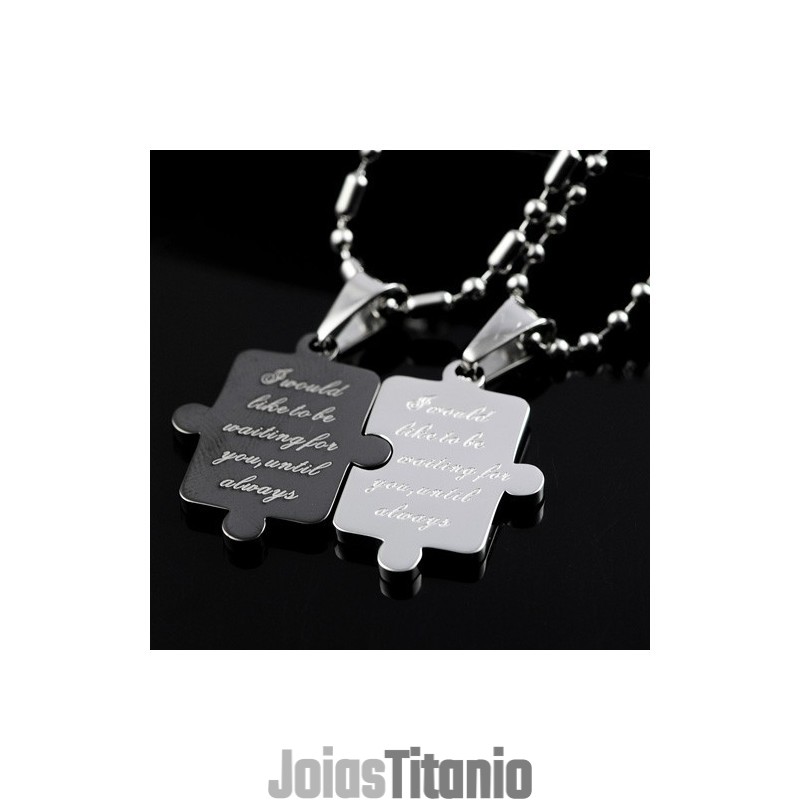 Colar Com Pingente De Titânio Love You Forever Sweetheart Lovers