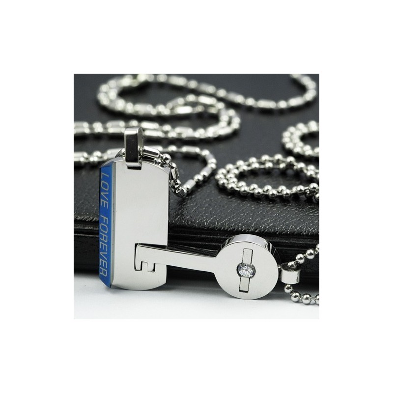 Colar Com Pingente De Titânio Lock And Key Sweetheart Lovers Colar Com Pingente De Titânio Lock And Key Sweetheart Lovers
