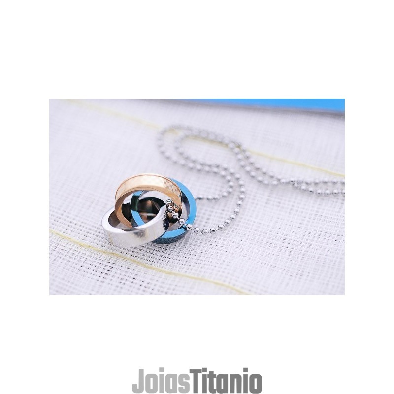 Colar Com Pingente Circular De Titânio Entrelaçado, Presentes Da Moda Para Sua Amiga Colar Com Pingente Circular De Titânio Entrelaçado, Presentes Da Moda Para Sua Amiga