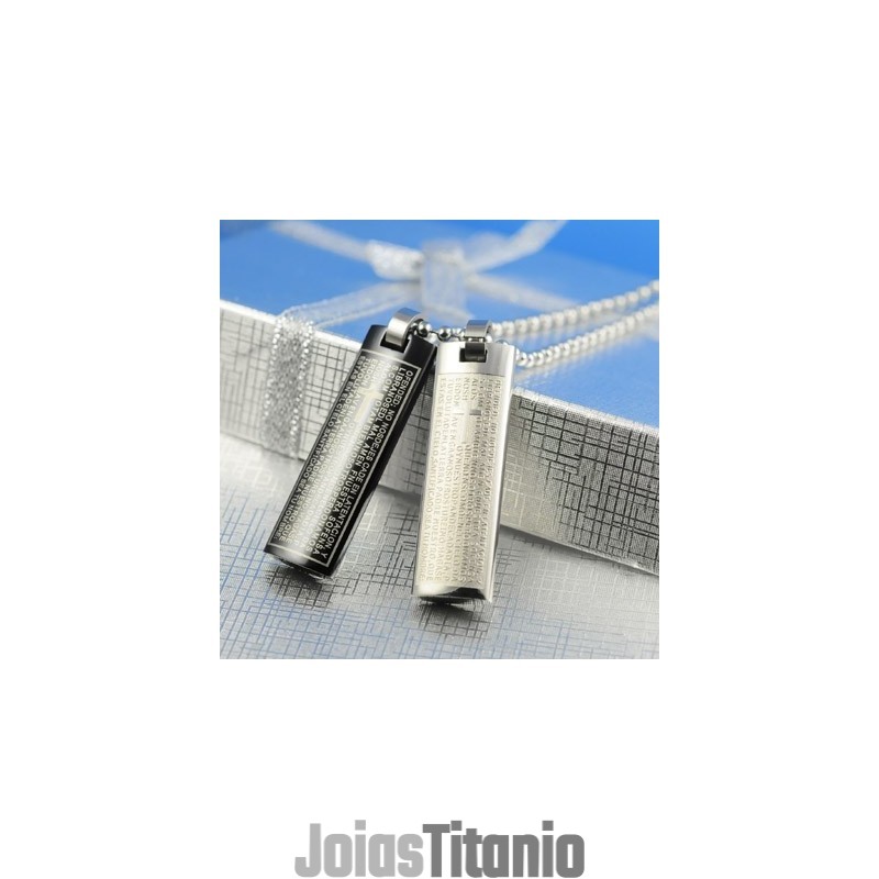 Colar Com Pingente De Titânio Com Texto Bíblico Para Amantes De Corações Colar Com Pingente De Titânio Com Texto Bíblico Para Amantes De Corações