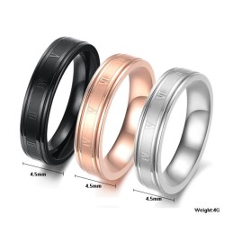 Anel De Titânio Preto Feminino De Qualidade Confiável