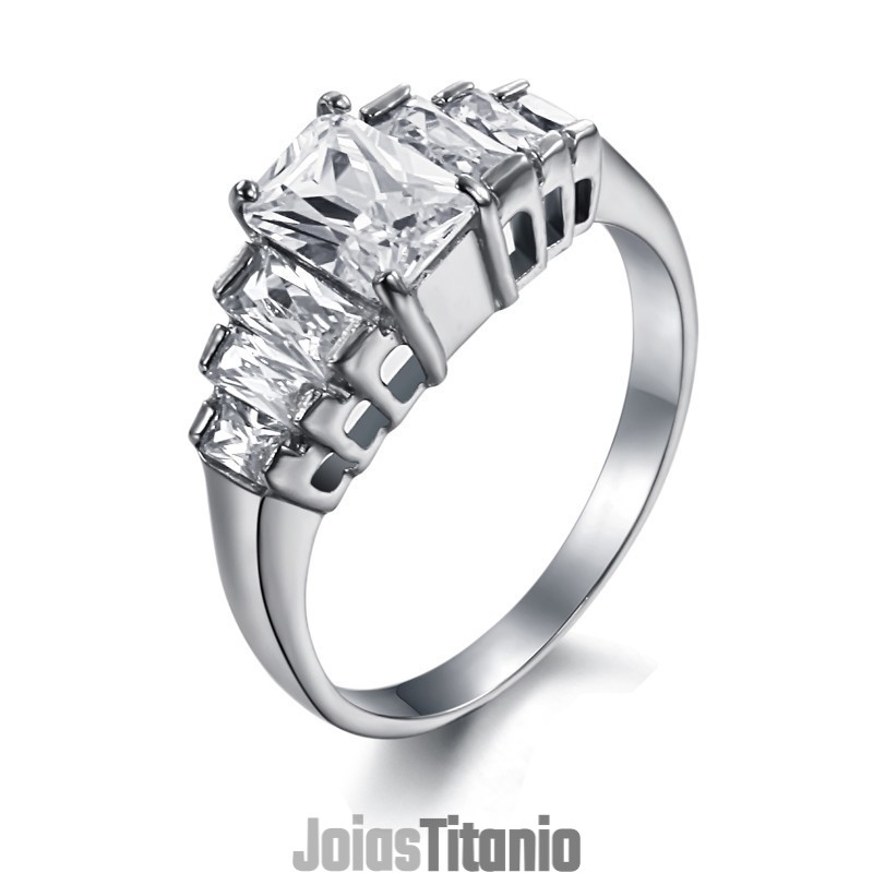 Anel De Titânio Feminino De Qualidade Estável Com Strass Anel De Titânio Feminino De Qualidade Estável Com Strass