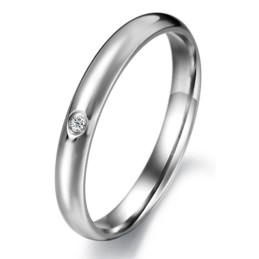 Anel Feminino De Titânio De Qualidade Confiável Com Strass
