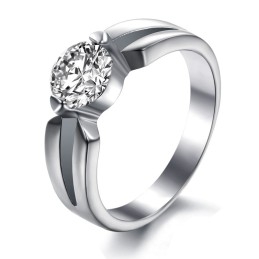 Anel Feminino De Titânio Com Strass E Reputação Confiável