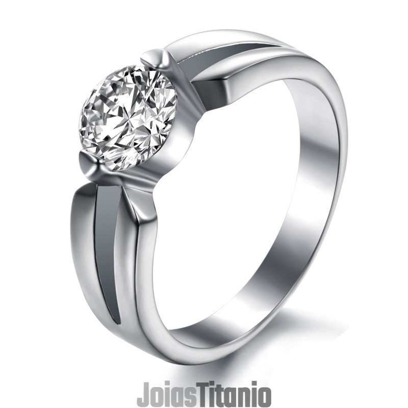 Anel Feminino De Titânio Com Strass E Reputação Confiável