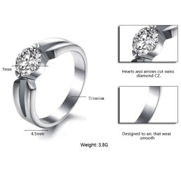 Anel Feminino De Titânio Com Strass E Reputação Confiável