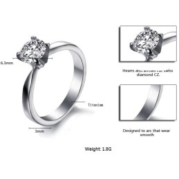 Anel Feminino De Titânio Com Desempenho Confiável E Strass