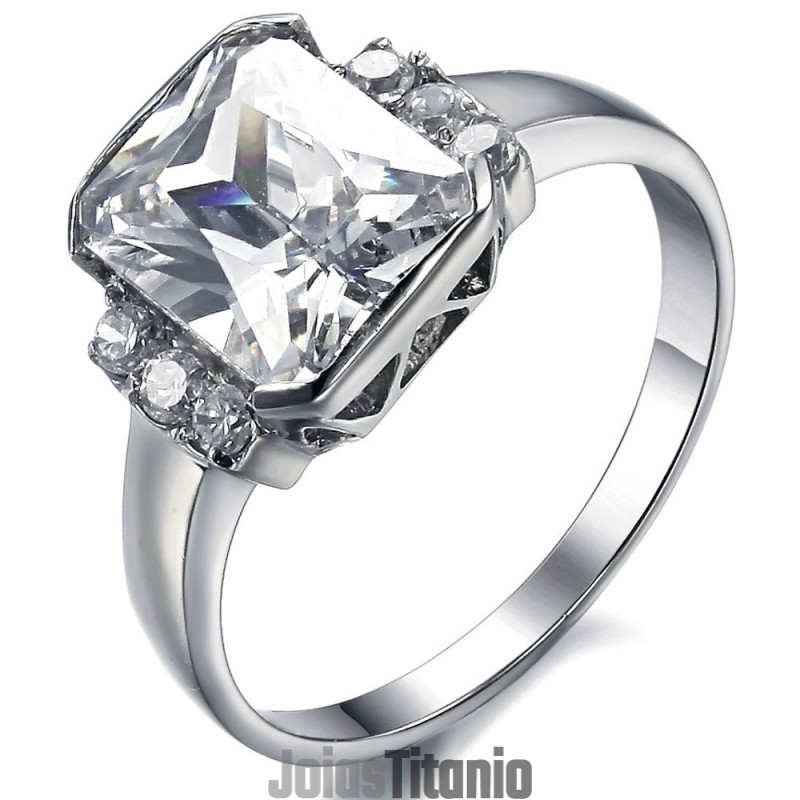 Anel Feminino De Titânio Com Strass, Famoso Por Sua Alta Qualidade