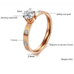 Anel Feminino De Titânio Com Strass, Qualidade E Quantidade Garantidas