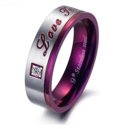 Anel De Titânio Roxo De Qualidade Superior Para Amantes