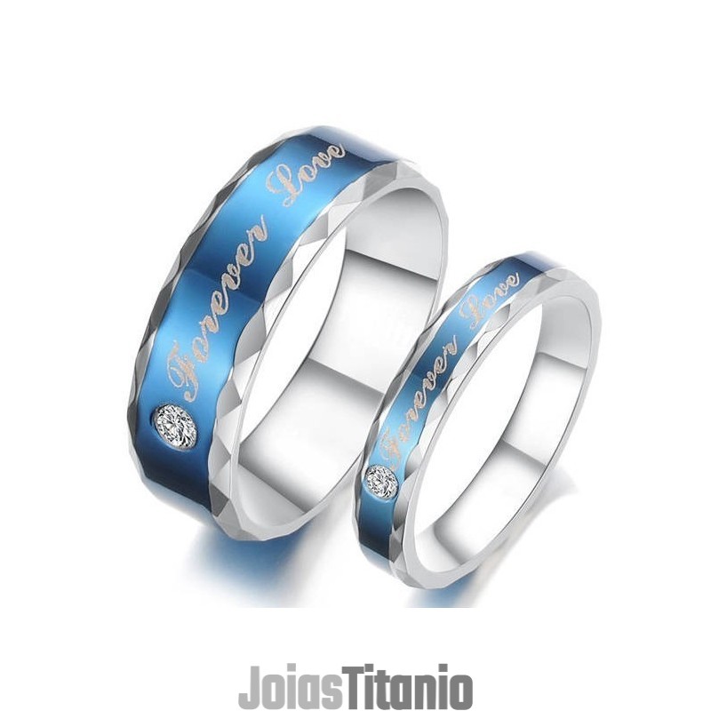 Anel De Titânio Azul Durável Para Amantes Anel De Titânio Azul Durável Para Amantes