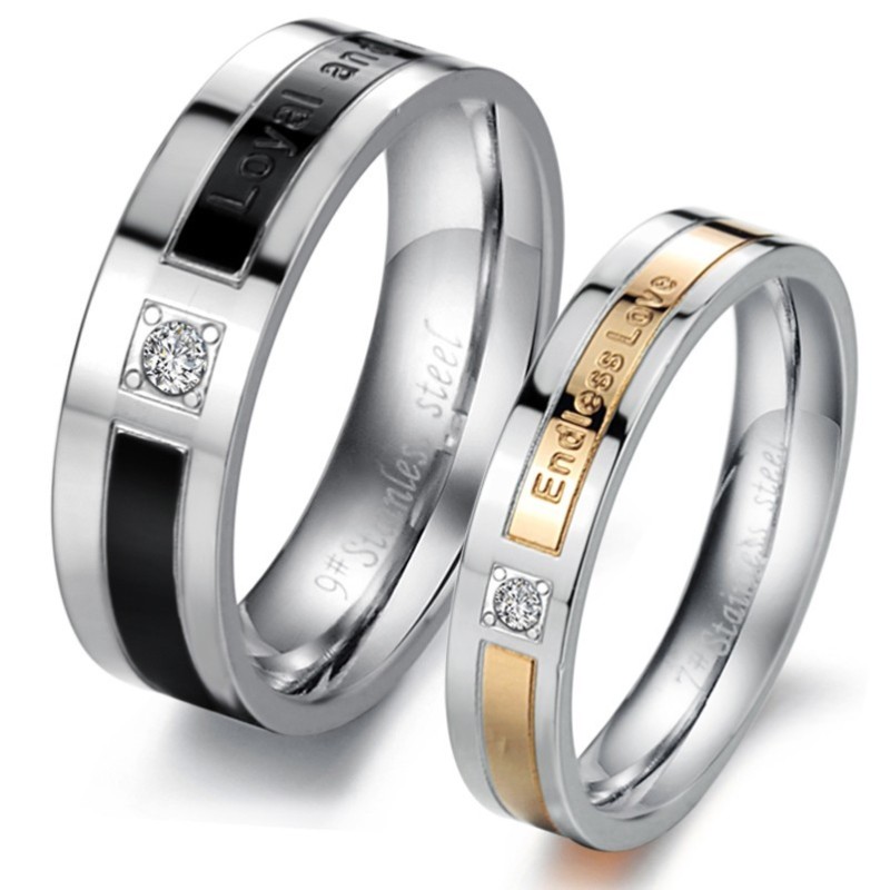 O Rei Da Quantidade Anel De Titânio Para Amantes Com Diamante O Rei Da Quantidade Anel De Titânio Para Amantes Com Diamante