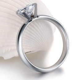 Anel Feminino De Titânio Durável Com Strass