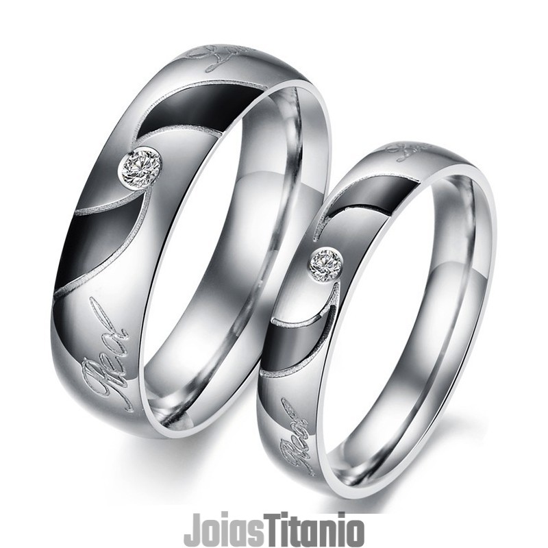 Anel De Titânio Preto De Alta Qualidade Para Amantes Com Diamante Anel De Titânio Preto De Alta Qualidade Para Amantes Com Diamante
