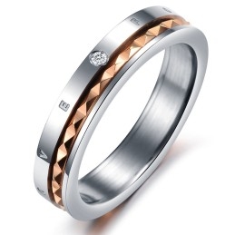 Anel De Titânio Endless Love De Excelente Qualidade Para Amantes Com Strass