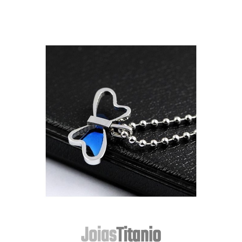 Colar Com Pingente De Titânio Em Forma De Borboleta Graciosa E Requintada Colar Com Pingente De Titânio Em Forma De Borboleta Graciosa E Requintada