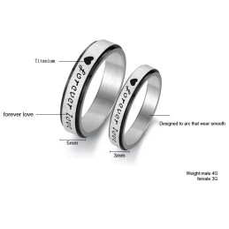 O Rei Da Quantidade Anel De Titânio Amor Infinito Para Amantes