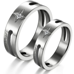 Anel De Titânio Estrela De Qualidade Estável Para Amantes
