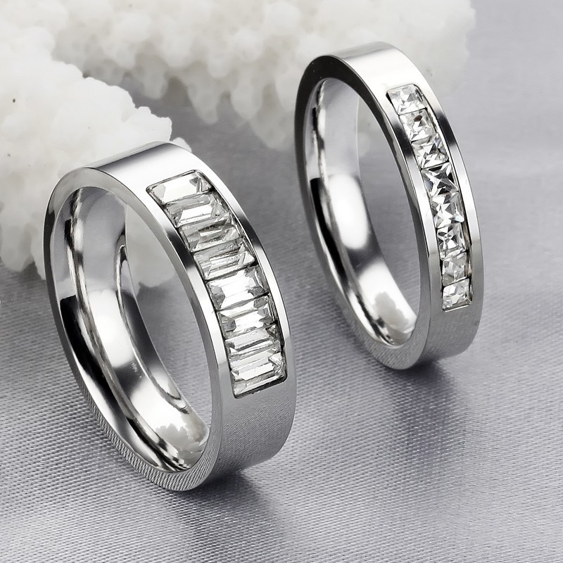 Anel De Titânio Com Strass Para Amantes Anel De Titânio Com Strass Para Amantes