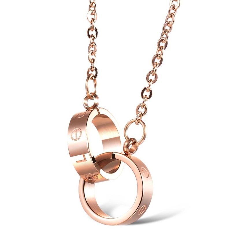 Colar De Titânio Com Anel De Fase Feminino De Alta Qualidade Colar De Titânio Com Anel De Fase Feminino De Alta Qualidade