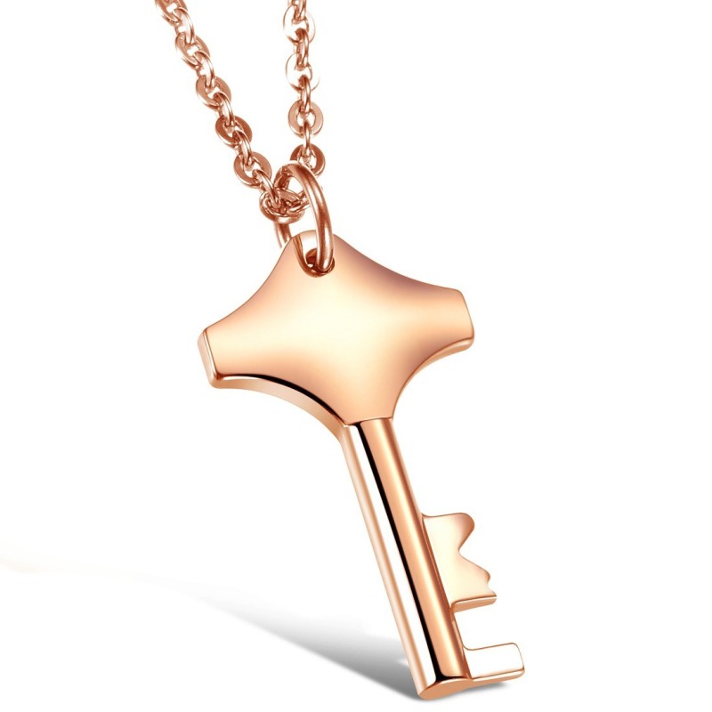 Colar De Titânio Com Chave Feminina De Reputação Confiável Colar De Titânio Com Chave Feminina De Reputação Confiável