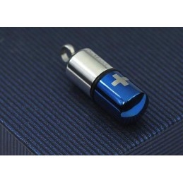 Colar Com Pingente De Cruz Em Titânio Puro E Prata Azul