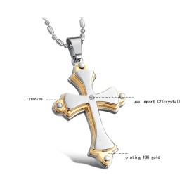 Colar De Titânio Com Cruz De Qualidade Estável