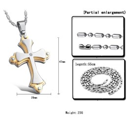 Colar De Titânio Com Cruz De Qualidade Estável