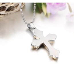 Colar De Titânio Com Cruz De Qualidade Estável