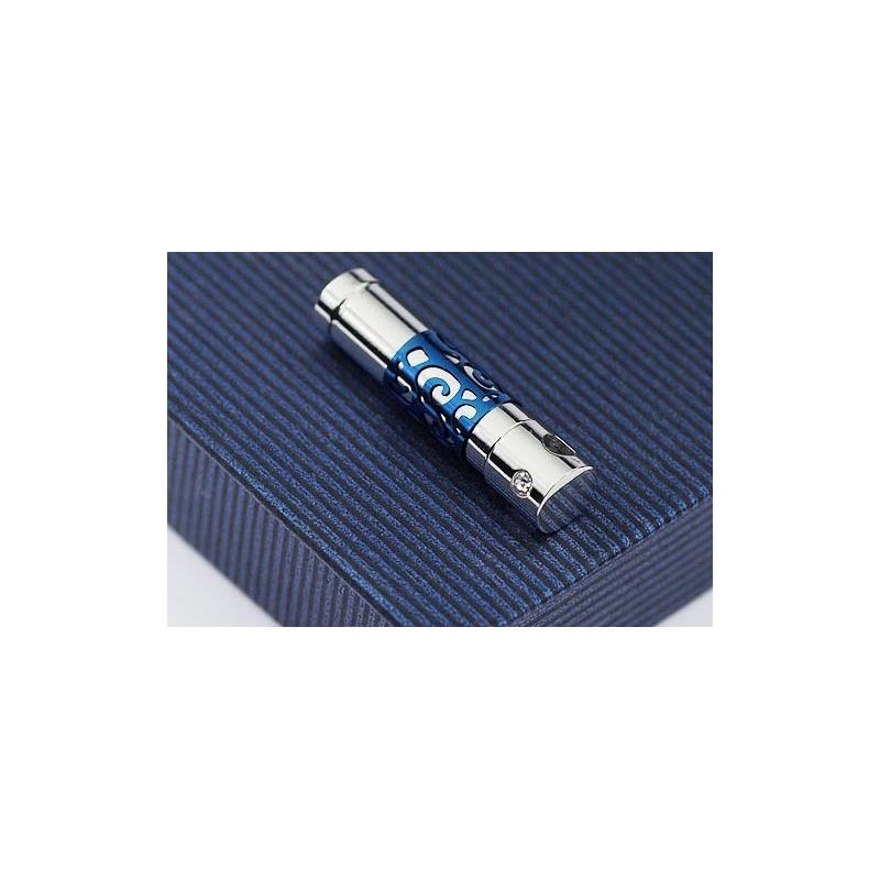 Colar Com Pingente De Titânio Em Porcelana Azul E Branca Da Moda