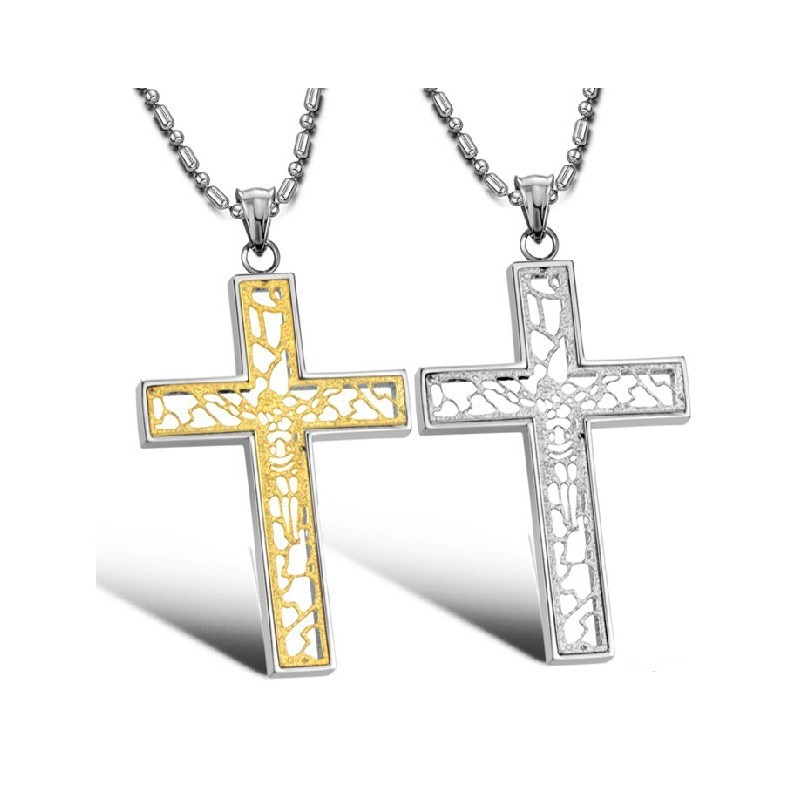 Colar De Titânio Com Cruz Masculina The Queen Of Quality