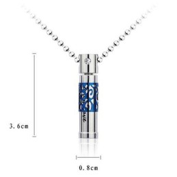 Colar Com Pingente De Titânio Em Porcelana Azul E Branca Da Moda