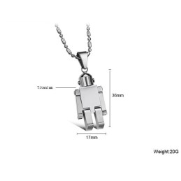 Colar Masculino De Titânio Branco Fácil De Usar