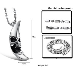 Colar De Titânio Masculino De Alta Qualidade Em Formato De Lua