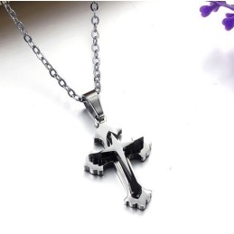 Colar De Titânio Com Cruz Masculina De Qualidade Estável