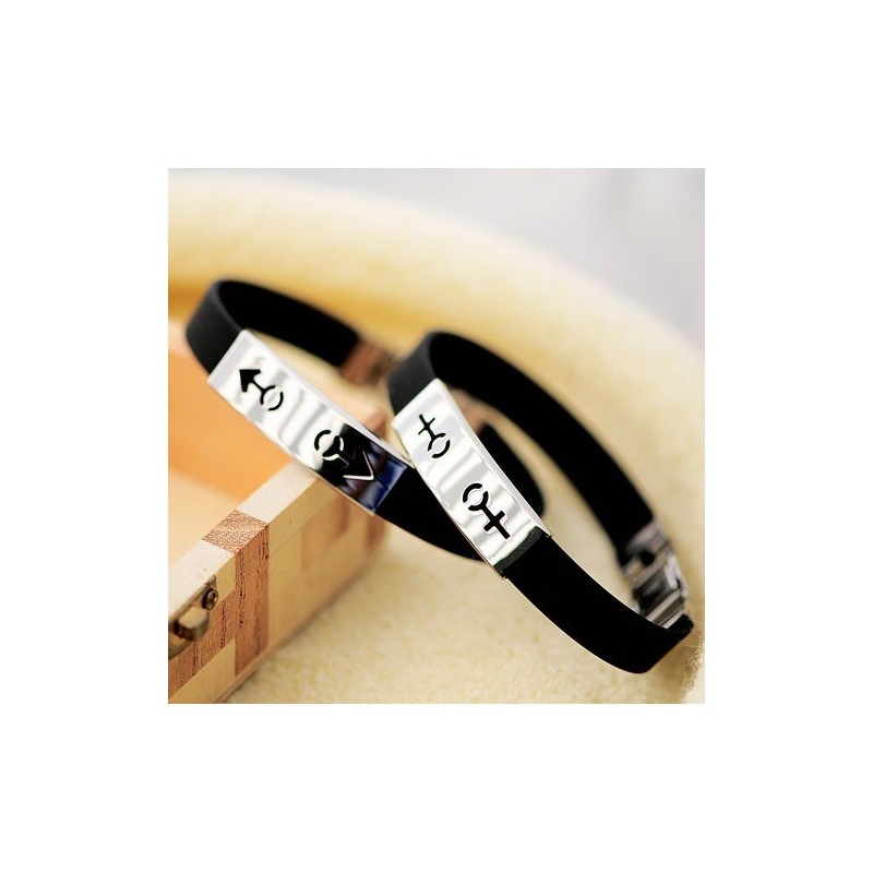 Pulseiras De Titânio Com Símbolo Para Homens E Mulheres