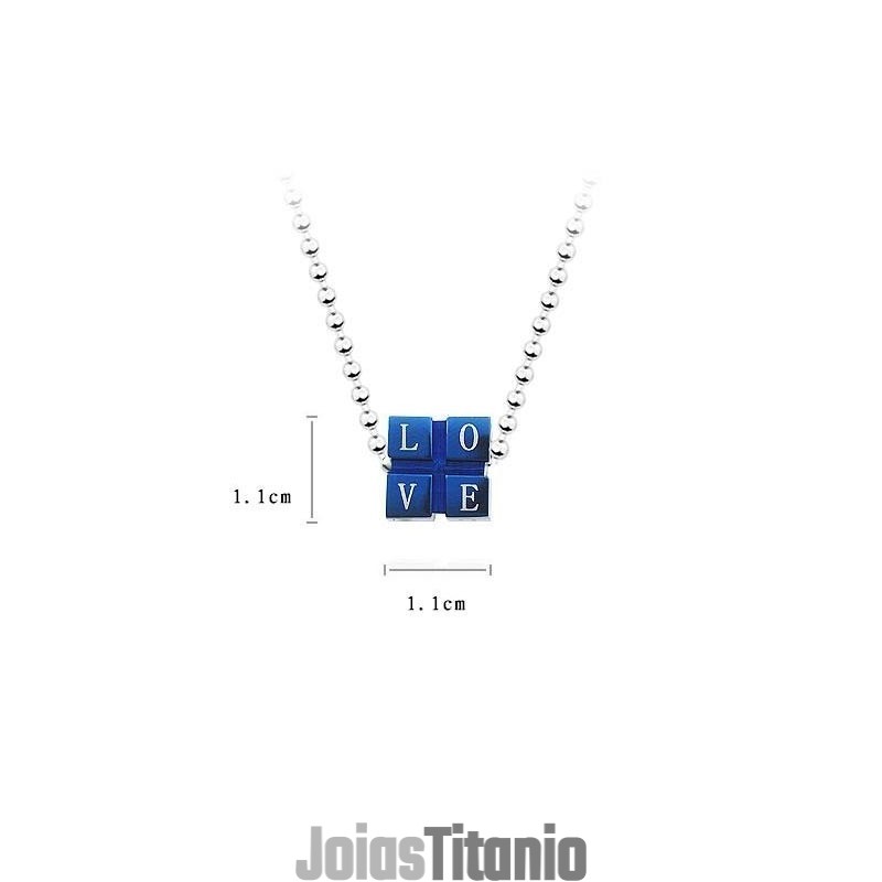 Pingente E Colar De Titânio Da Moda Love Rubik Cube Pingente E Colar De Titânio Da Moda Love Rubik Cube