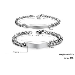 Pulseira De Titânio Fácil De Usar Para Amantes