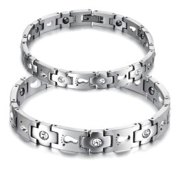 Pulseira De Titânio Queen Of Quality Para Amantes Com Strass