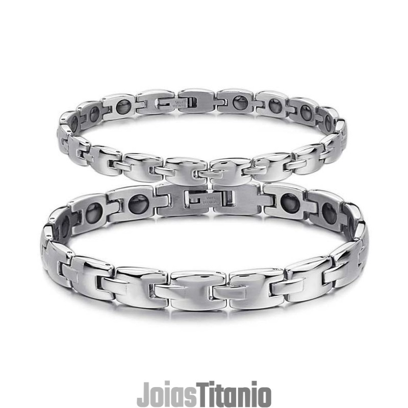 Pulseira De Titânio Com Magnetita De Alta Qualidade Para Amantes Pulseira De Titânio Com Magnetita De Alta Qualidade Para Amantes