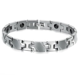Pulseira De Titânio Com Magnetita De Excelente Qualidade Para Amantes