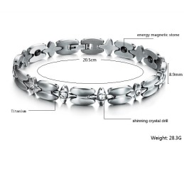 Pulseira De Titânio De Alta Qualidade Com Magnetita