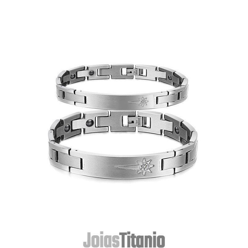 Para Desfrutar De Alta Reputação Em Casa E No Exterior Pulseira De Titânio Para Amantes Com Diamante Para Desfrutar De Alta Reputação Em Casa E No Exterior Pulseira De Titânio Para Amantes Com Diamante