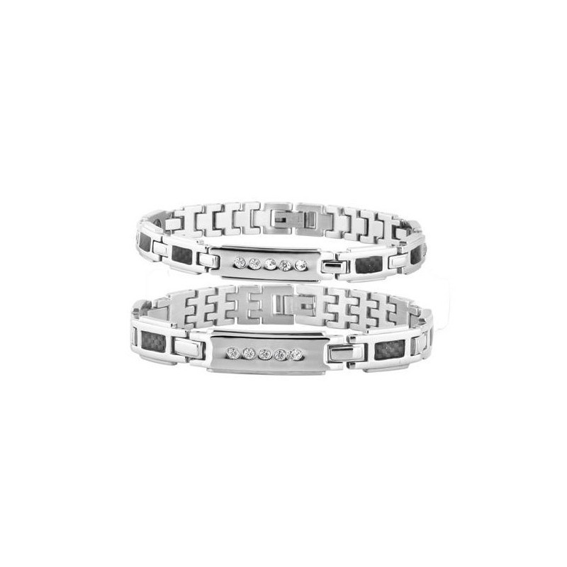 Pulseira De Titânio De Qualidade Estável Com Magnetita Para Amantes Pulseira De Titânio De Qualidade Estável Com Magnetita Para Amantes