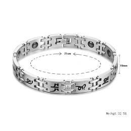 Pulseira Masculina De Titânio Com Magnetita De Qualidade Estável