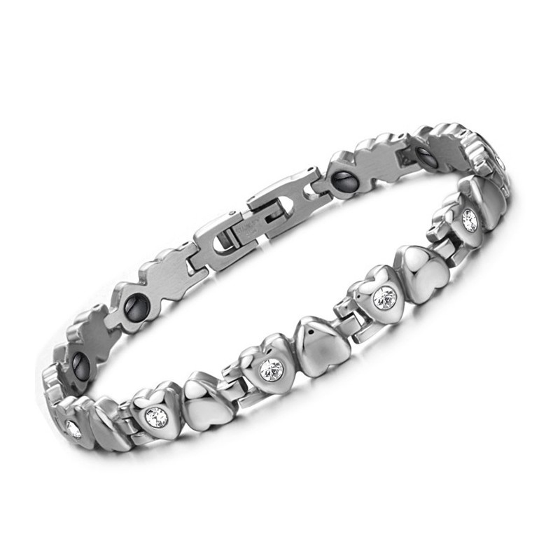 Pulseira Feminina De Titânio Com Strass De Qualidade Superior Pulseira Feminina De Titânio Com Strass De Qualidade Superior